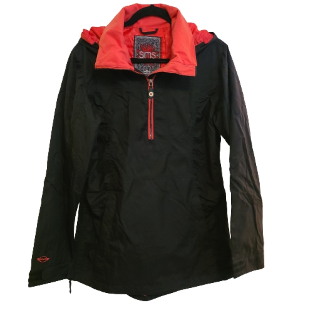 *Sims Snowboard Black Nylon 1/4 Zip Hooded Jacket